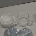 Glass Tea Cups Set of 2, Clear Borosilicate Glass Teacups with Handle for Tealover, Dishwasher & Microwave Safe Large Coffee Mugs for Espresso Cappuccino Latte Juice, 12OZ/360ML