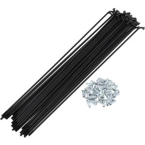 Bicycle Spokes 12G 260mm Length Bike Wheel Spokes Carbon Steel Black 1 Set