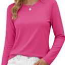 YUCOLEN Long Sleeve Shirts for Women Cotton Crewneck Casual T-Shirts Soft Basic Tee Long Sleeve Tops