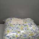 Laura Ashley Comforter, Soft Reversible Bedding Set, Includes Matching Bonus Euro Shams & Throw Pillows, Queen, Nora Blue/Yellow/Green/White
