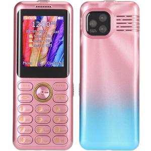 ASHATA Unlocked 2G GSM Basic Phone with 3 SIM Card Support, 2.2 Inch Screen, Stereo Speakers, Long Lasting Battery, Slim Design, Multifunctional Senior Cellphone (Pink)