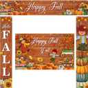 Ctosree 4 Pcs Thanksgiving Porch Banner Sign Happy Fall Y'all Banner Backdrop for Autumn Decoration Home Outdoor Garden Fence Yard Lawn Porch Decor