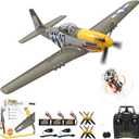 Volantexrc Brushless RC Planes for Adults,4-CH P-51D Mustang Remote Control Airplane,3 Flight Modes with Aerobatic,Wingspan 500mm,EPP Foam Material,3 Batteries,Suit to Intermediate or Expert Pilot