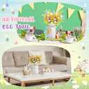 6 Pcs Easter Table Centerpieces Decoration Include 5 Easter Egg Artificial Floral Bunches Stem with Vintage Metal Vase Potted Egg Flower Picks Arrangement for Spring Party Office Home