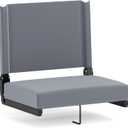 Flash Furniture Grandstand Portable Stadium Seat for Bleachers or Benches, Folding Padded Stadium Chair with Carrying Handle, 500 lb. Weight Capacity, Gray (Set of 1, Grey)