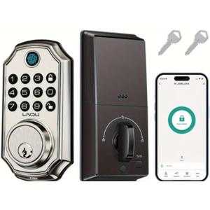 Lock and Solver Smart Locks EO2 Door Lock with Fingerprint, Keypad Entry, Mobile App Control, Digital Deadbolt Lock Set