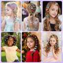 Hair Gem Stamper Kit Hair Jewelry & Bling Craft Toys for Girls Sparkling Hair Accessories with Glitter Sequins DIY Hair Arts Crafts Birthday Gifts for 5 6 7 8 9 10 11 12 Year Old (Pink)