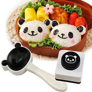 Onigiri Mold Rice Ball Molds Cute Panda Pattern Sushi Mold Rice Shaper Mold Bento Accessories DIY Kitchen Tools for Home Party Meal Make, Black