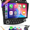 2G+64G Car Radio Stereo for Honda Accord 7th 2003-2007 with Wireless CarPlay/Android Auto, Podofo 10.1 Inch HD Touch Screen Android 13 GPS WiFi Bluetooth FM/RDS EQ Backup Camera