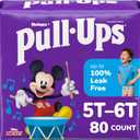 Pull-Ups Boys' Potty Training Pants, 5T-6T (46+ lbs), 80 Count (2 Packs of 40)