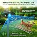 2 Pack Ultrasonic Deer Repellent Device with Motion Sensor for Plant Garden | Solar Animal Repellent Outdoor to Keep Cat Rabbit Raccoon Out of Yard Farm Squirrel Fortress Pro Deer Deterrent