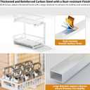 Under Sink Organizer 2 Pack, 2 Tier Adjustable Height Reinforced Carbon Steel Under Kitchen Bathroom Sink Storage Organizer, Smooth Pull-Out Under Sink Cabinet Rack Drawer Organizer, White