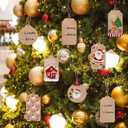 7 x Christmas Tags for Gifts, 15 Designs Kraft Paper Christmas Gift Tags with String Hanging Name Tag Labels for Christmas Gift Wrap, DIY Arts and Crafts, Christmas Party(2 x 3.5 Inch)