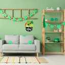 2 x St. Patrick's Day Shamrock Wooden Door Hanging Sign - Lucky Irish Welcome Decor with Rope, Handmade Wood Wreath for Front Door Wall Home Decorations, St. Paddy's Party Housewarming Gift