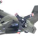 Ailejia Alloy Metal Airplane MV-22 Military Osprey Transport Helicopter Toy Model Army Aircraft with Pull Back Fighter Toys (Green)