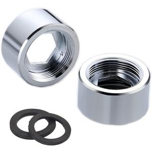 2pcs Faucet Adapter, 24mm NPT Female Thread Transfer to Female Thread, Tap Connector Aerator for Bathroom Kitchen Water Purifier Adapter (NPT F22mm to F24mm)