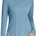 BALEAF Women's Sun Shirts UPF 50+ Long Sleeve Hiking Tops Lightweight Quick Dry UV Protection Outdoor Clothing (Large, Heather Blue)