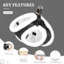 Beirui Leather Small Dog Set, Soft Plush Padded Puppy Harness, Winter Warm, Step In Anti Pull for Small Dogs, Black (M,Fit 16-21 lbs)