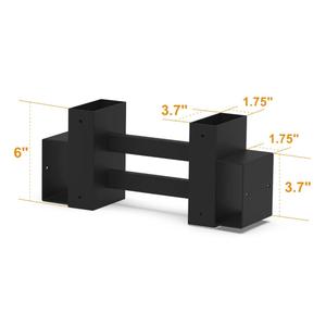 Outdoor Firewood Storage Brackets, Adjustable 2x4 Wood Stacking Rack, Black, Set of 1