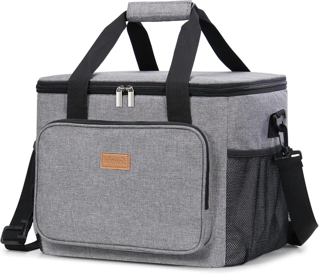 Lifewit Large Lunch Bag Insulated Lunch Box Soft Cooler Cooling Tote for Adult Men Women, Gray 40-Can (24L) Lifewit Large Lunch Bag Insulated Lunch Box Soft Cooler Cooling Tote for Adult Men Women, Gray 40-Can (24L)