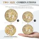 Qinyoung Gold 8 Pcs Decorative Ball for Bowls, 3'' 4'' Glass Mosaic Sphere Decorative Orbs for Centerpiece Bowls Vase Fillers, Wedding, Party, Coffee Table & Home Decor