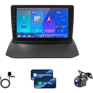 2+64G Car Radio for Ford Fiesta 2009-2017 9 inch Touch Screen Stereo,Wireless Carplay/Andriod Auto/Bluetooth/WiFi//EQ Audio/AM/FM/Navigation/AHD Camera