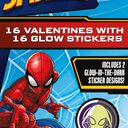 Marvel Spider-Man 16 Valentines With 16 Glow Stickers