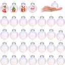 Aneco 60 Pcs Christmas Iridescent Ornaments Balls, 2.4 Inch Plastic Clear Ball with Fishing Line, Hanging Fillable Balls Ornament for Crafts DIY Xmas Tree Decor