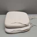 AAAAAcessories D-Shaped Chair Cushions, 2" Thick Dining Chair Pads with Ties and Removable, Machine-Washable Cover, 17" x 16", Set of 2, Natural Linen