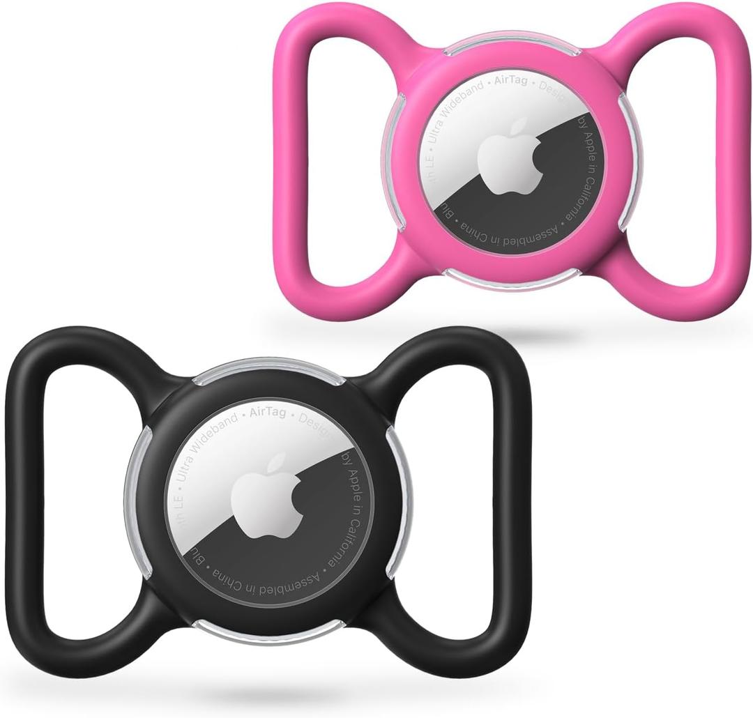 Waterproof Airtag Dog Collar Holder, Silicone & ABS Airtag Holder for Dog & Cat Collars, Ultra-Durable, Lightweight and Protective Airtag Case (Black & Rose, Large) Waterproof Airtag Dog Collar Holder, Silicone & ABS Airtag Holder for Dog & Cat Collars, Ultra-Durable, Lightweight and Protective Airtag Case (Black & Rose, Large)