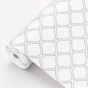 Cooyes Drawer and Shelf Liner, Non-Adhesive Shelf Liners for Kitchen Cabinets, Thick Strong Grip Mats for Desk, Shelves, Bathroom Drawers, Fridge, Cabinet Protection (11.8"W x 360"L, White Gray)