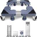 Washing Machine Stand with Wheels, Furniture Dolly with 8 Strong Feet, Adjustable Mini Fridge Stand Appliance Roller for Washer, Dryer, Refrigerator