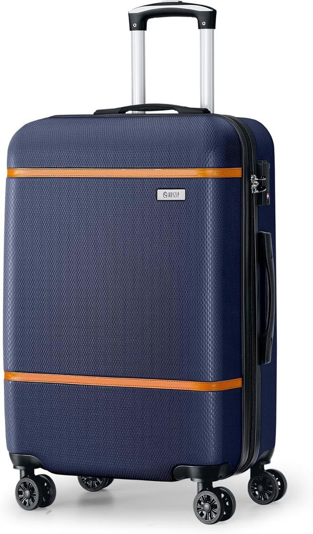 AnyZip Luggage ABS+PC Hardside Lightweight Suitcase with Spinner Wheels TSA Lock, Checked-Medium 24-Inch, Dark Blue AnyZip Luggage ABS+PC Hardside Lightweight Suitcase with Spinner Wheels TSA Lock, Checked-Medium 24-Inch, Dark Blue
