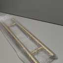 Titanium Gold Round Barn Door Handles 12"/16"/18"/24"/36"/48"/59'', Pull Push Long French Door Handle Double Sided, Large Front Exterior Shower Door Pull Handles