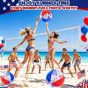 12 Pack 16" Inflatable Patriotic Beach Balls,4th of July Red White and Blue Stars Glitters Beach Ball Bulk,250th Anniversary Pool Toys for Kids & Adults Summer Swimming Pool Beach Party Game Water Toy