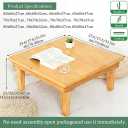 SH-tables Folding Bamboo Desk, Japanese-Style Square Table, Multi-Function Dining Table, Various Sizes (Size : 60×60×32cm)