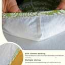 Rectangle Picnic Table Cloth, Elastic Waterproof Fitted Vinyl Tablecloths for 4 Foot Tables, Wipeable Flannel Backed Table Covers for Dining, Camping, Outdoor(Green Leaves,30"x48")