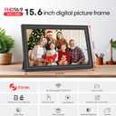 64GB 15.6" Frameo Digital Picture Frame WiFi, Large Electronic Photo Frames 1920 x 1080 IPS FHD Touch Screen, Send Photos from Your Phone from Anywhere, Best Gifts for Parents and Grandparents