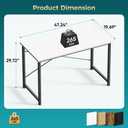 DUMOS 47 Inch Computer Desk for Home Office, Modern Study Work Table Simple Modern Style for Bedroom Small Space, Writing Desks with X-Shaped Reinforcement, Wood White