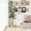 Alupssuc 6ft Artificial Fiddle Leaf Fig Tree with Green Moss