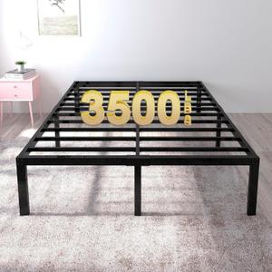 18 Inch Tall 3500lbs Heavy Duty Bed Frame Metal Platform/Maximum Storage/Mattress Foundation/Steel Slats Support/Noise Free/Box Spring Replacement,Queen