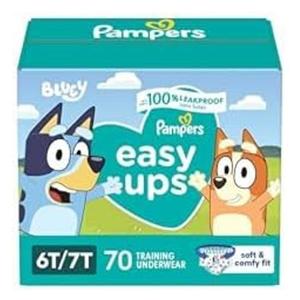 Pampers Training Pants - Easy Ups Boys & Girls Bluey - Size 6T-7T, 70 Count, Children's Potty Underwear