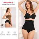 Nebility Women's Shapewear Tummy Control Panties - High Waisted Shaping Brief Butt Lifter Seamless Body Shaper Girdle Everyday Slimming Black (Black)