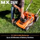 LawnMaster 48V MAX Electric Lawn Mower, 19-inch Brushless Cordless Lawn Mower with 2X24V MAX 4.0Ah Battery and a Dual Charger-CLMF4819A