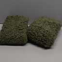 Woaboy Faux Fur Throw Pillow Covers 18x18 Inch Set of 2 Boucle Neutral Decorative Sherpa Fuzzy Accent Soft Sheepskin Fleece Cushions Modern Home Decor for Couch Sofa Bedroom Living Room,Olive Green