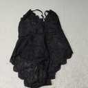 Avidlove Women One Piece Lingerie Deep V Teddy Sexy Lace Bodysuit Snap Crotch Babydoll, Color: 1-black, L