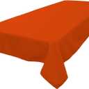 LA Linen Polyester Poplin Washable Rectangular Tablecloth, Stain and Wrinkle Resistant Table Cover 60x84, Fabric Table Cloth for Dinning, Kitchen, Party, Holiday 60 by 84-Inch, Orange