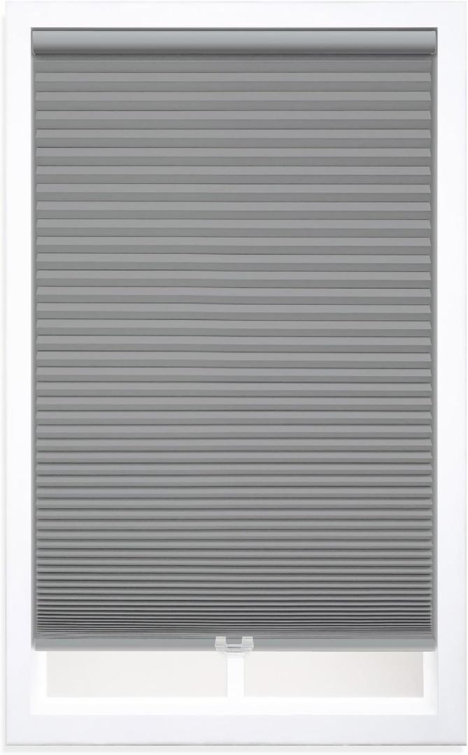 DEZ FURNISHINGS Cordless 1.5" Blackout Cellular Shade, 31"W x 48"H, Anchor Gray