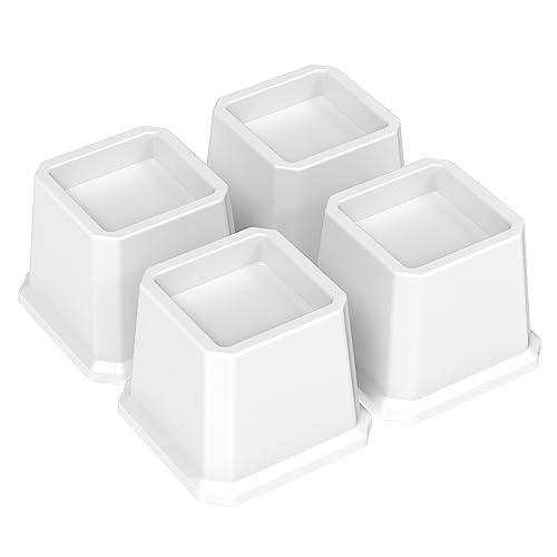 Napnapday Bed Risers 3 Inch Heavy Duty Bed Furniture Elevators, 1,500 lbs Lifts Up Riser for Sofa and Table Set of 9, White