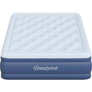 Beautyrest Supreme Air, Full Size Air Mattress with Built-in Pump, Raised Inflatable Bed for Adults, Puncture-Resistant Vinyl, Auto Shut-Off, 650lb Support, Guest Bed, Camping Airbed